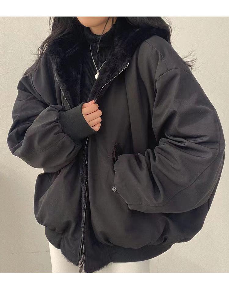 Women's Reversible Hooded Bomber Jacket, Zip Front