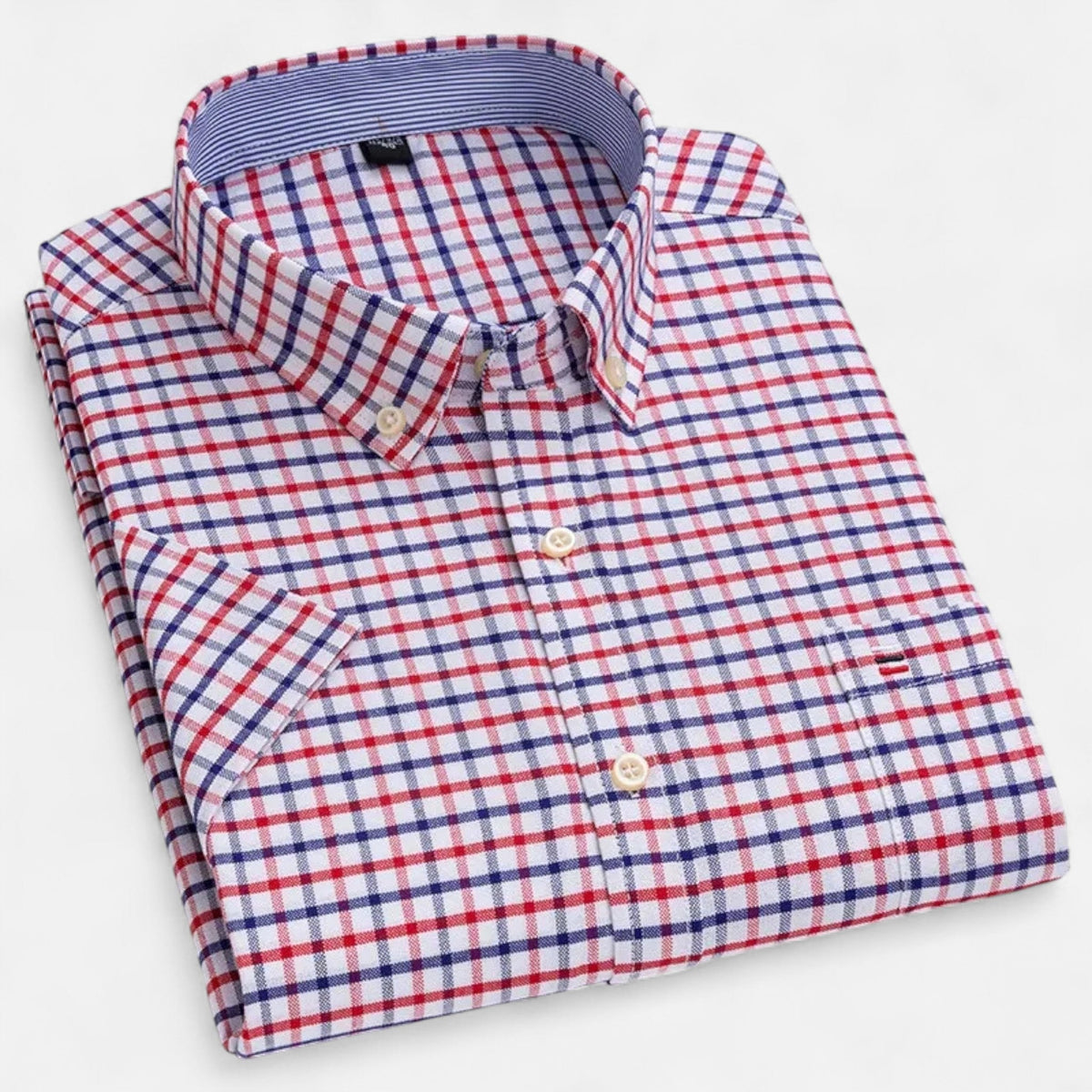Montarello Men's Oxford Cotton Short-Sleeve Summer Shirt