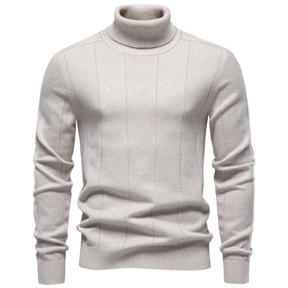 Drew - Men's Ribbed Turtleneck Knit Sweater