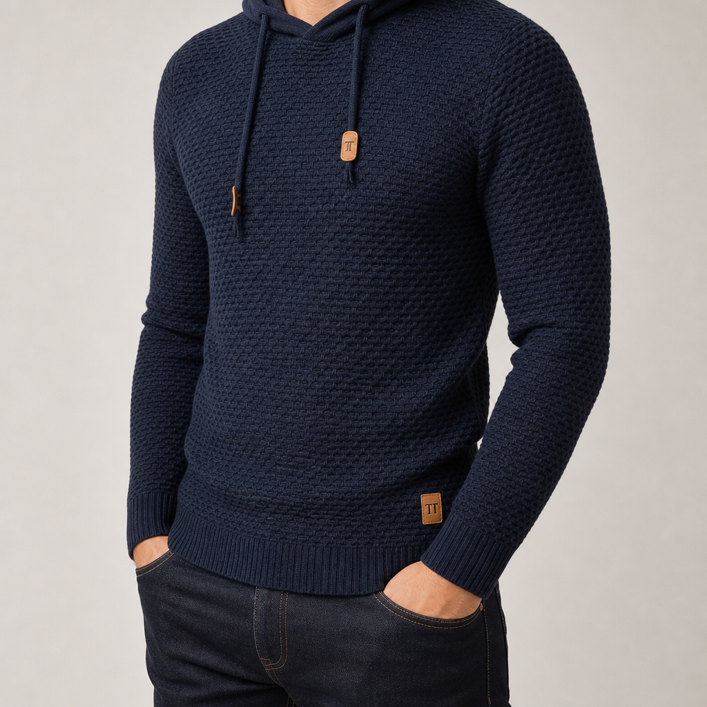 Bormio Basket-Weave Pullover Hoodie