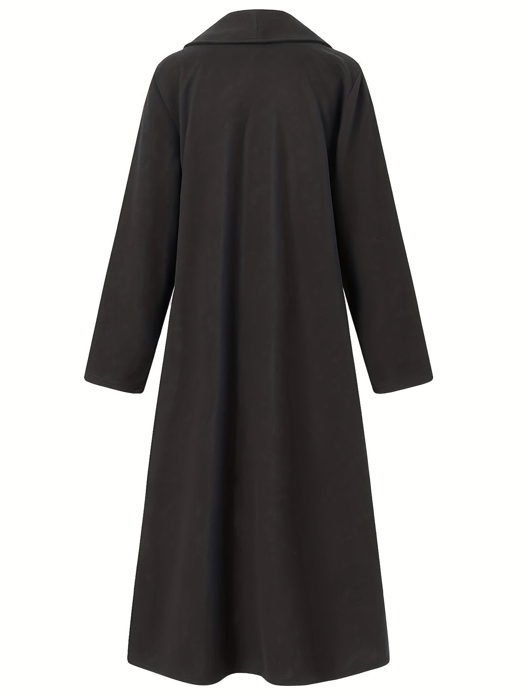 Women's Longline Open Front Coat with Flowing Drape