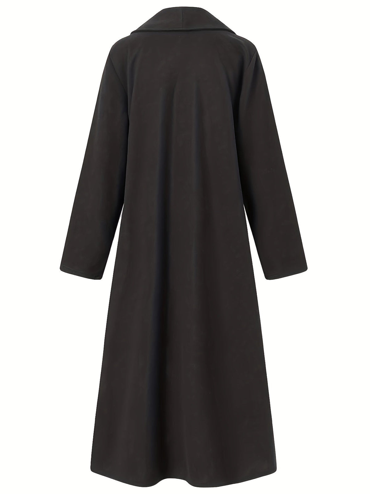 Women's Longline Open Front Coat with Flowing Drape