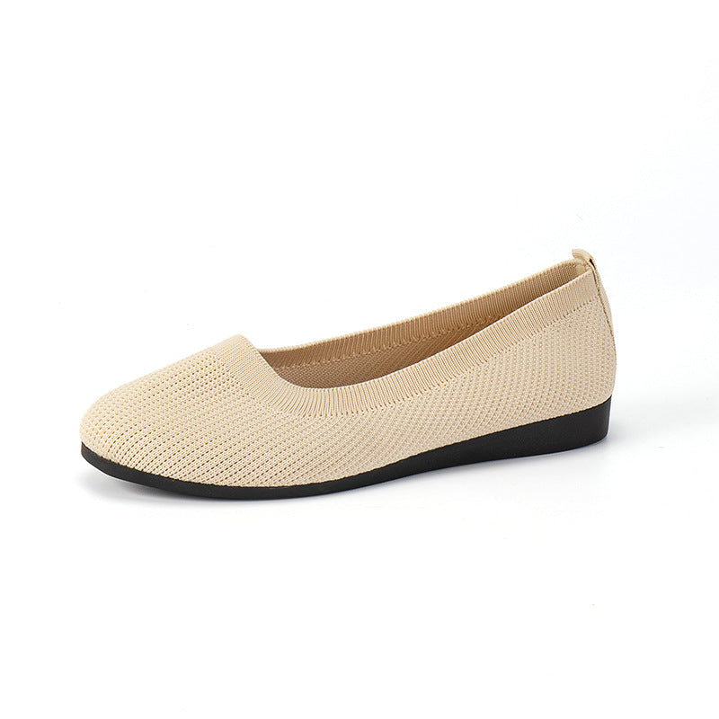 Women's Ribbed Slip-On Flats with Arch Support