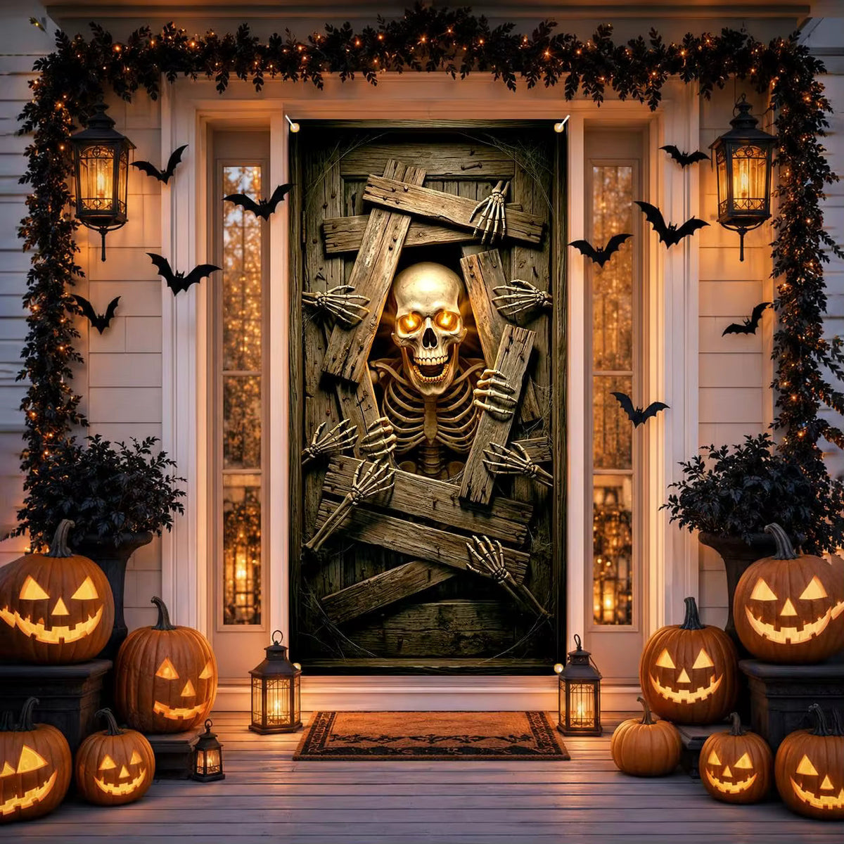 Halloween's Glowing Eyes Door Banner (90x180 cm)