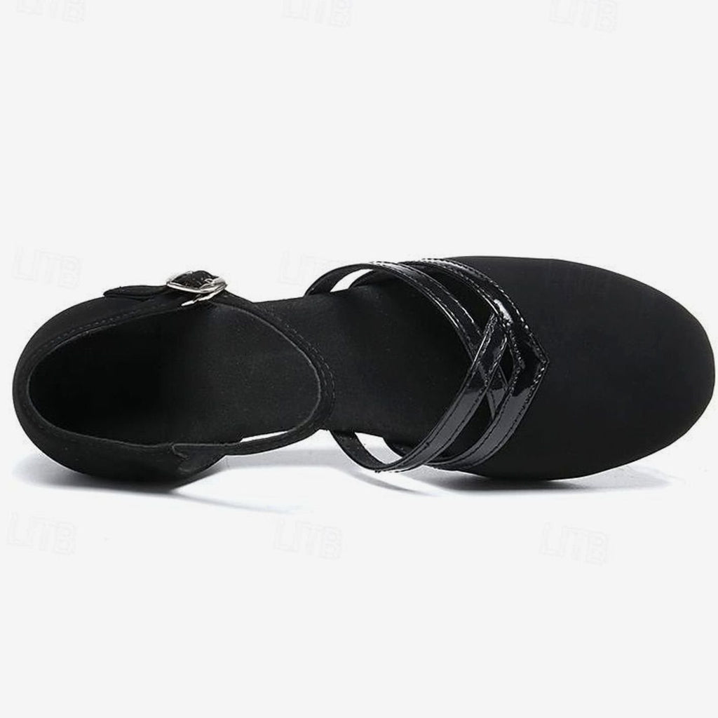 Women's Block Heel Dance Shoes with Ankle Strap