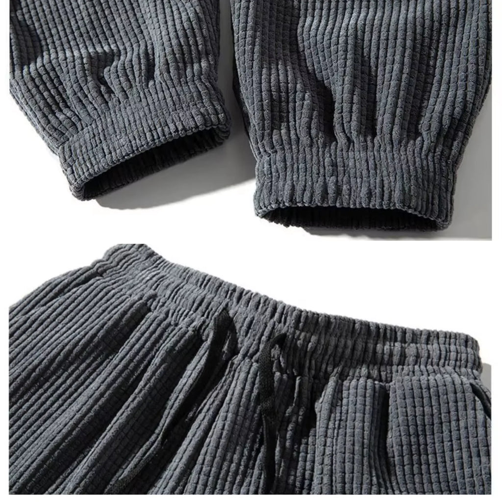 Women's corduroy drawstring pants with elasticated cuffs