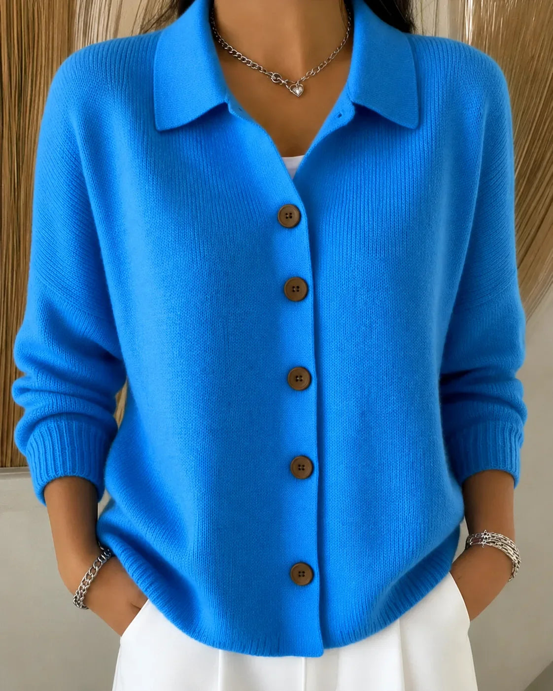 Button Collar Cardigan