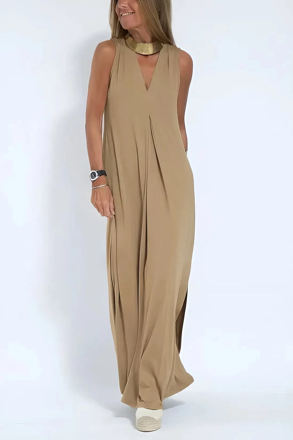 Elegant Long Dress with Coordinated Cardigan