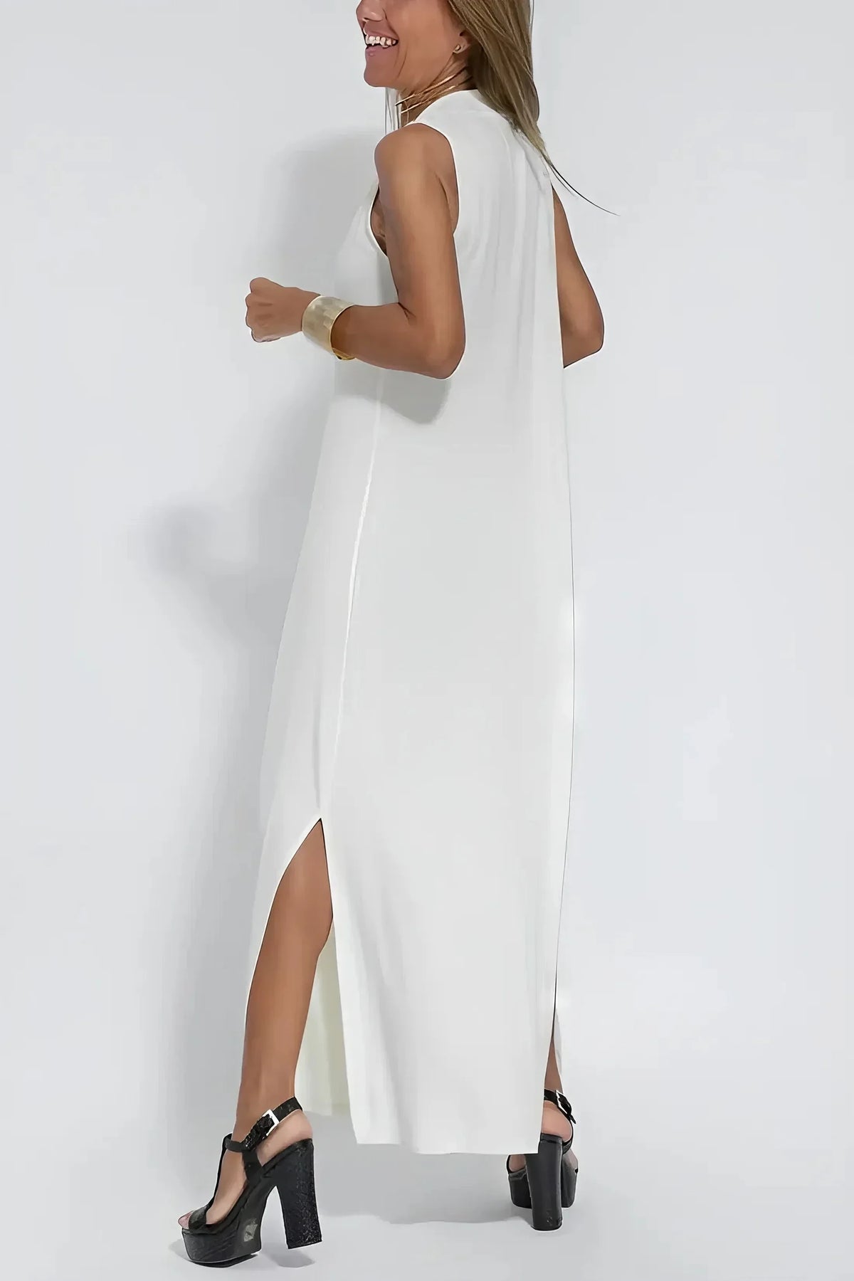 Elegant Long Dress with Coordinated Cardigan