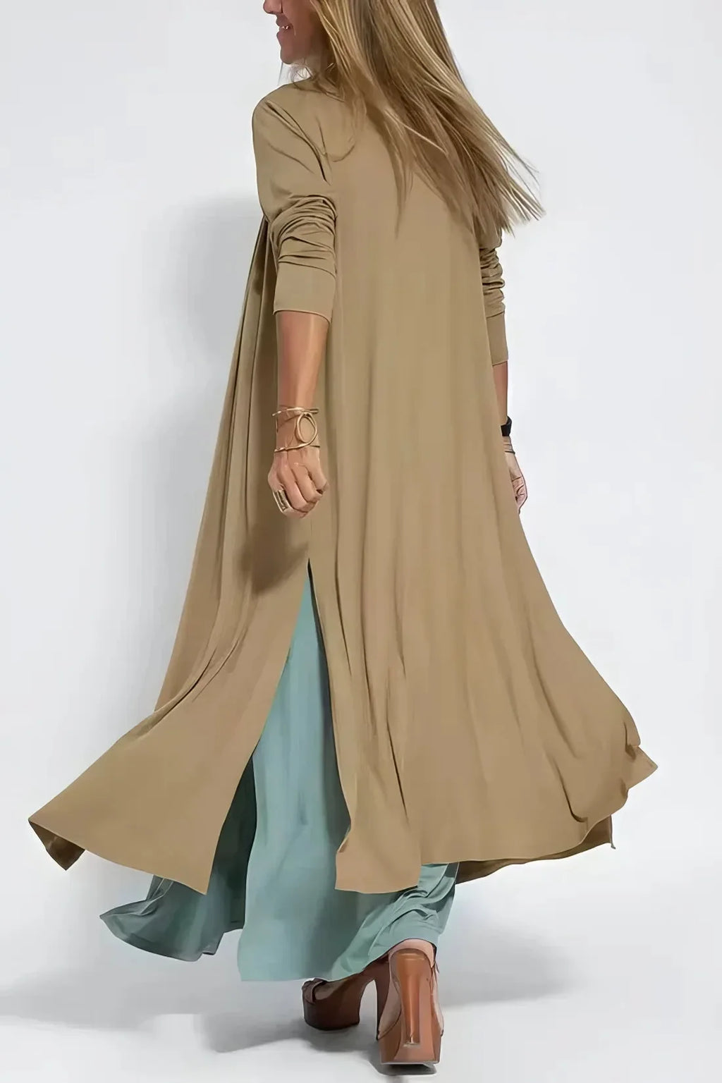 Elegant Long Dress with Coordinated Cardigan