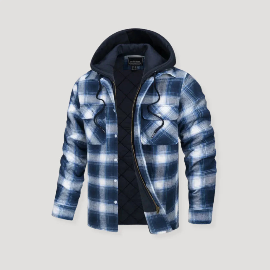 Plaid Flannel Jacket with Hood