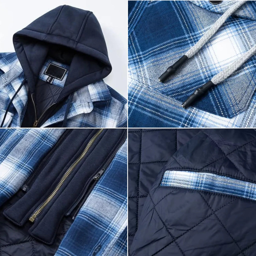 Plaid Flannel Jacket with Hood