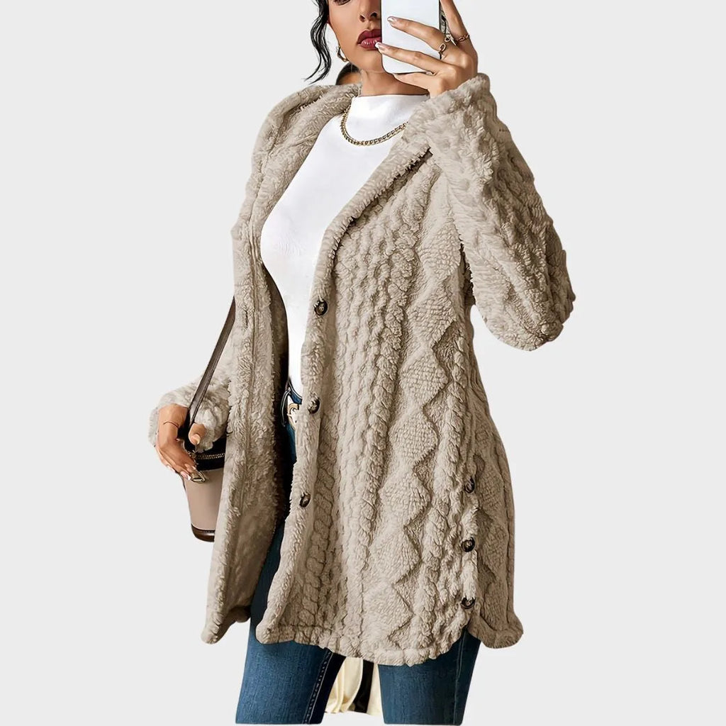 Plush Hooded Cardigan