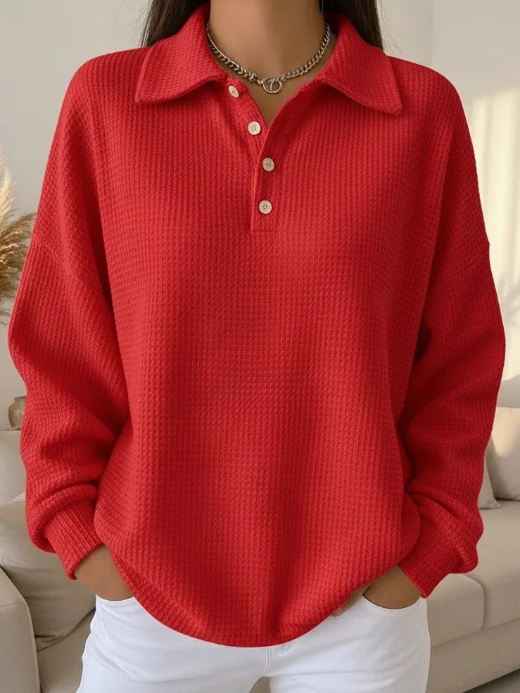 Textured Polo Sweater