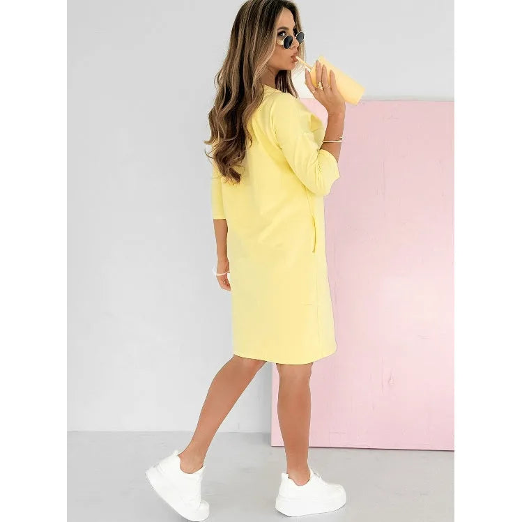Women's Casual Sweatshirt Dress 3/4 Sleeve Mini Dress