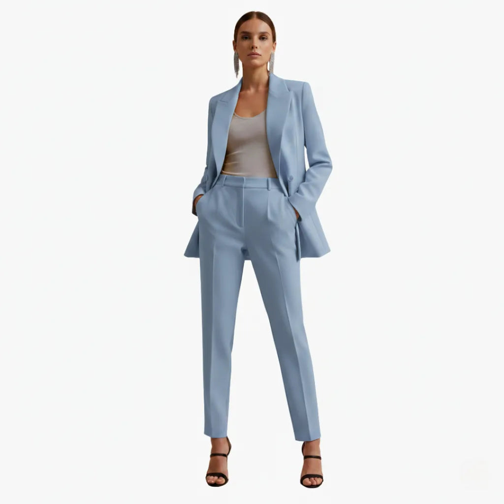 Women's Double Breasted Blazer Suit Set