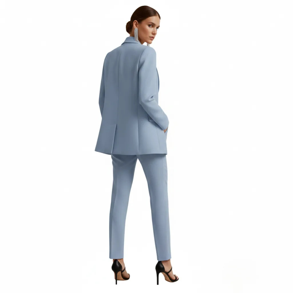 Women's Double Breasted Blazer Suit Set