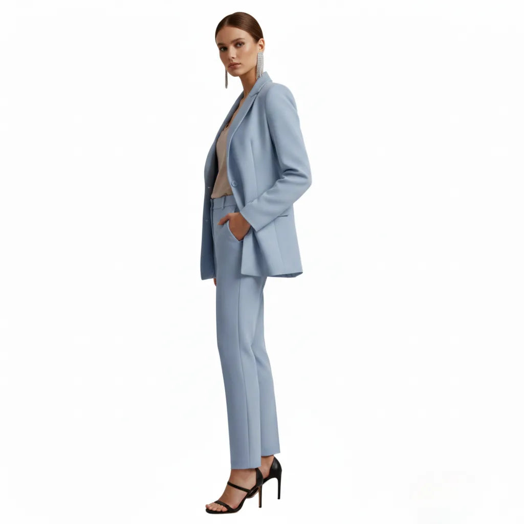 Women's Double Breasted Blazer Suit Set