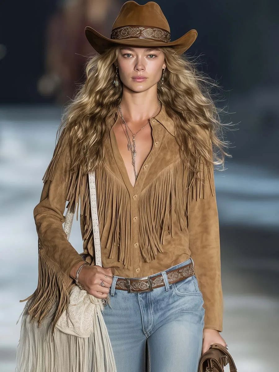 Women's Fringe Western Long Sleeve Shirt