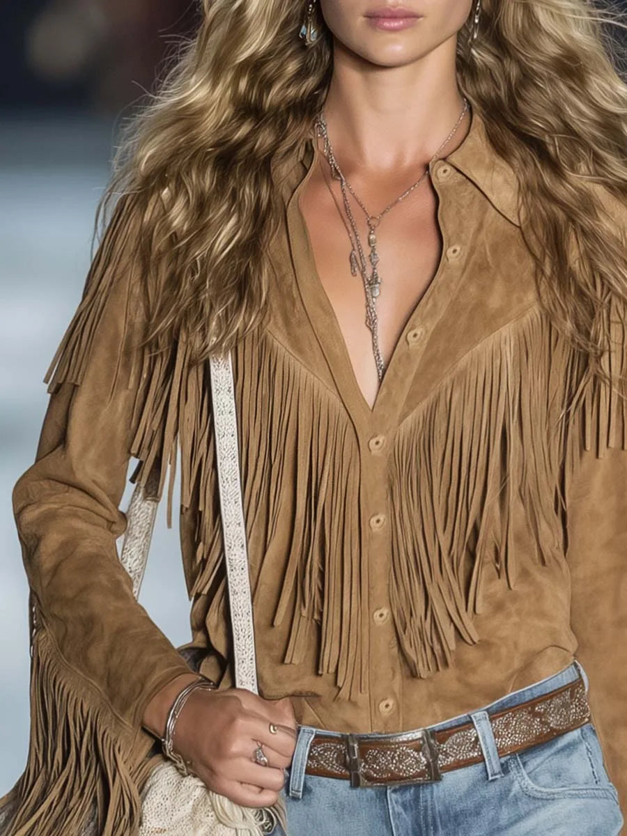 Women's Fringe Western Long Sleeve Shirt
