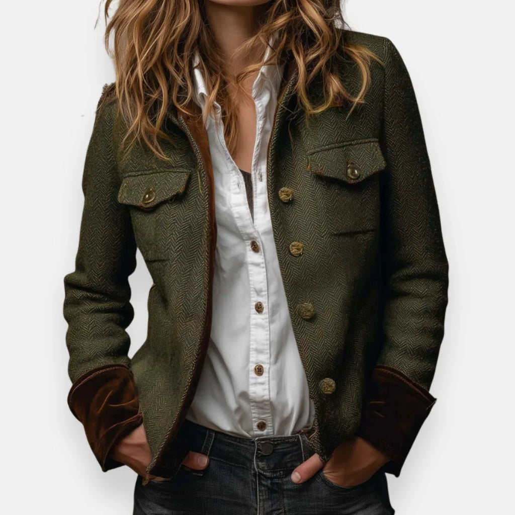 Women's Herringbone Long Sleeve Jacket