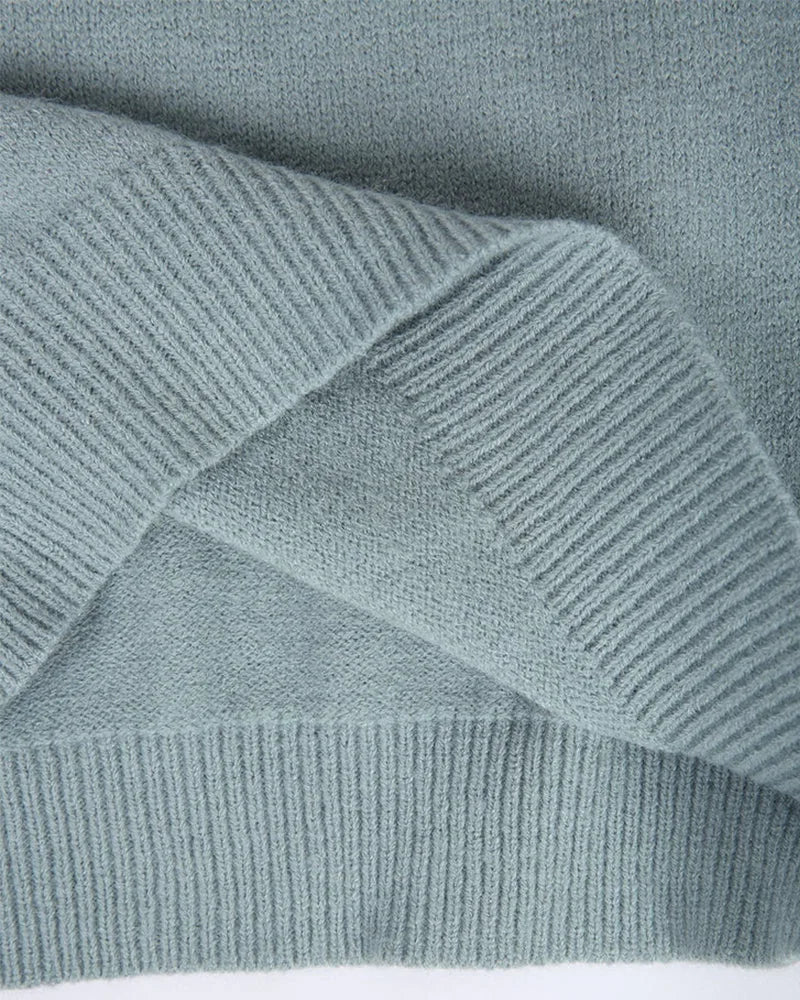 Women's knit crew neck fair isle sweater with yoke pattern