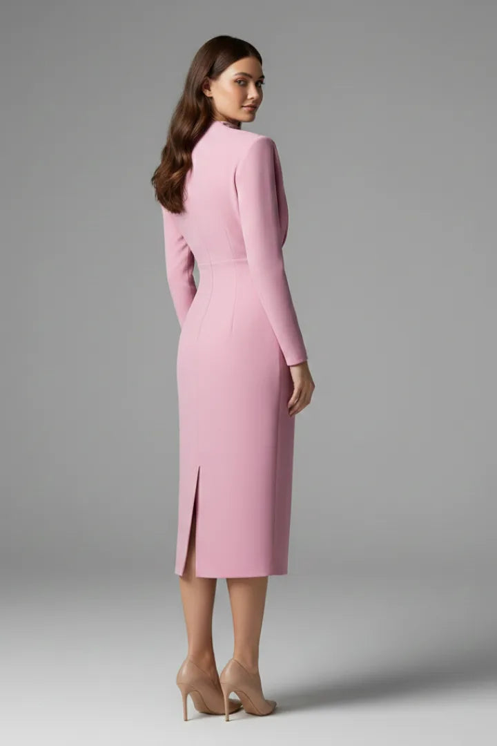 Women's Mock Neck Long Sleeve Maxi Dress
