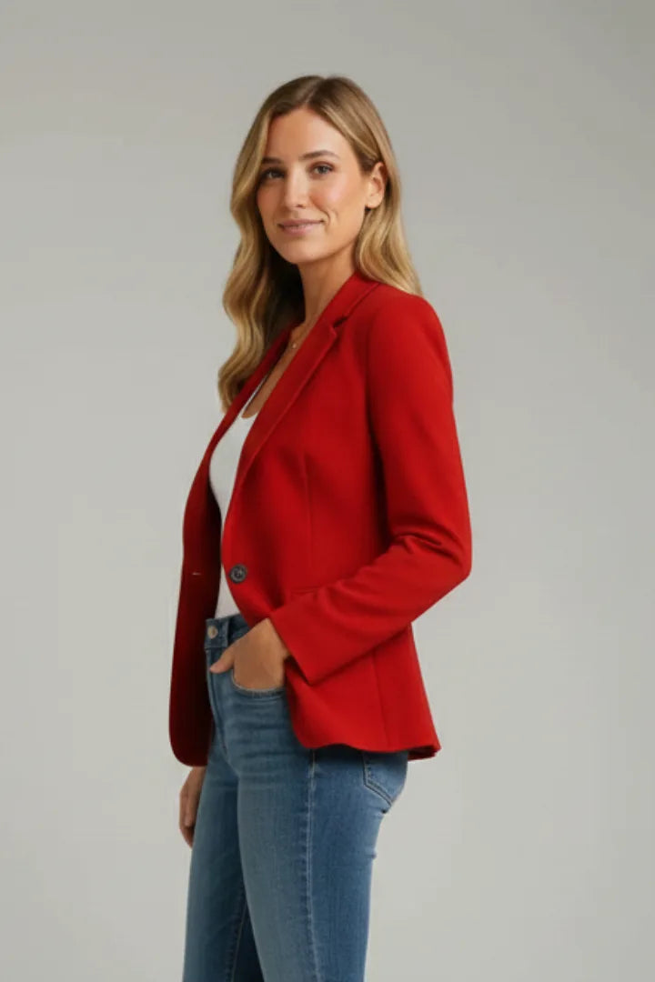 Women's Notched Lapel Long Sleeve Blazer