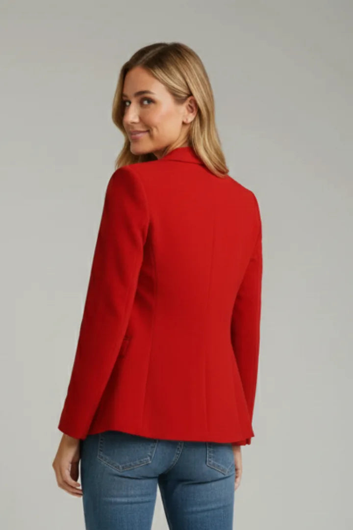 Women's Notched Lapel Long Sleeve Blazer