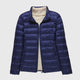 Dark blue stand-up collar