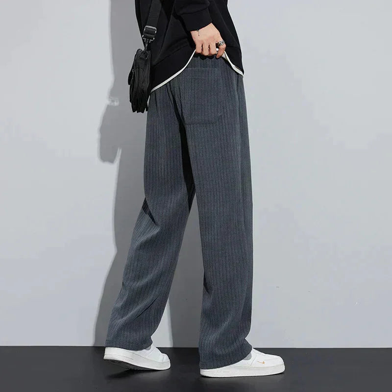 Women's ribbed pants with drawstring waist