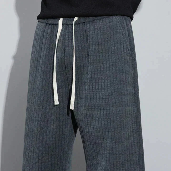 Women's ribbed pants with drawstring waist