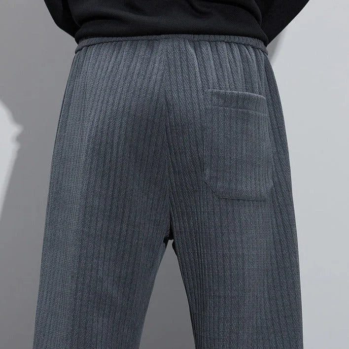 Women's ribbed pants with drawstring waist