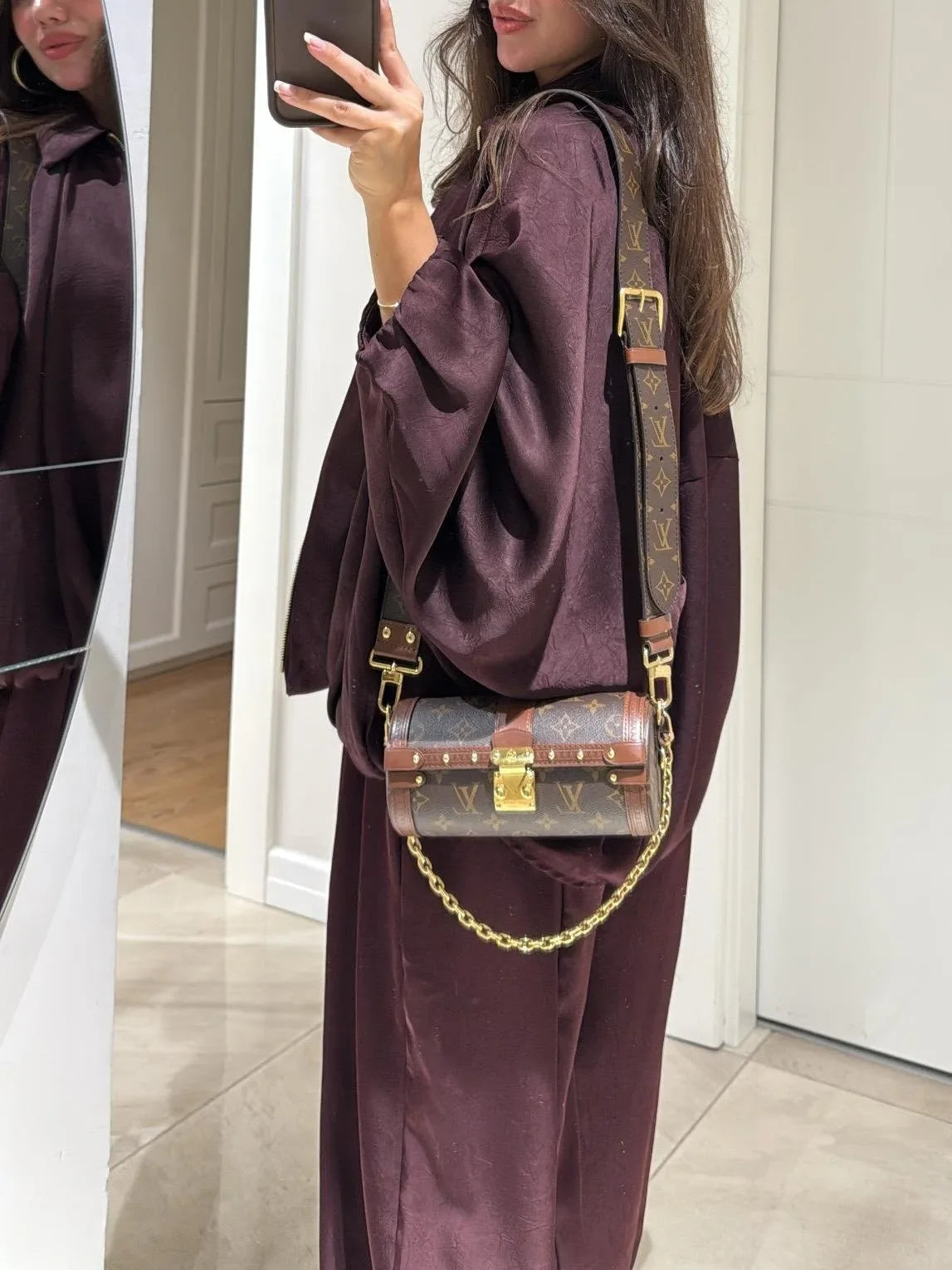 Women's satin zip-up stand collar two piece set with wide leg pants