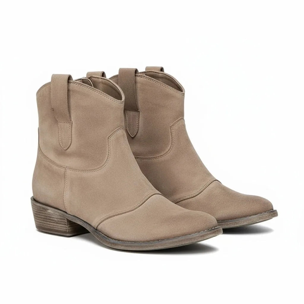 Women's suede ankle western boots