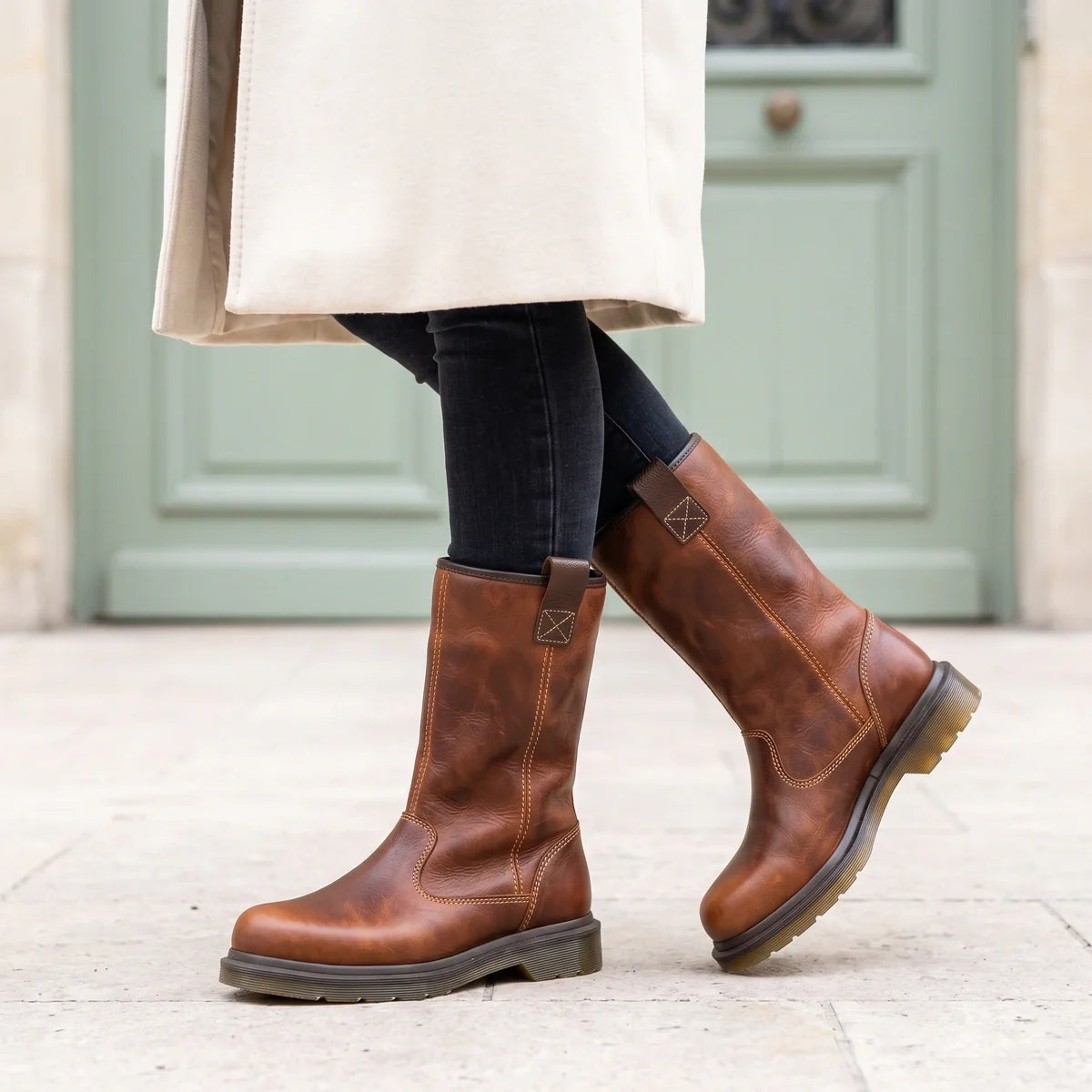 Elodia Plush Lined Pull Tab Mid Calf Boots