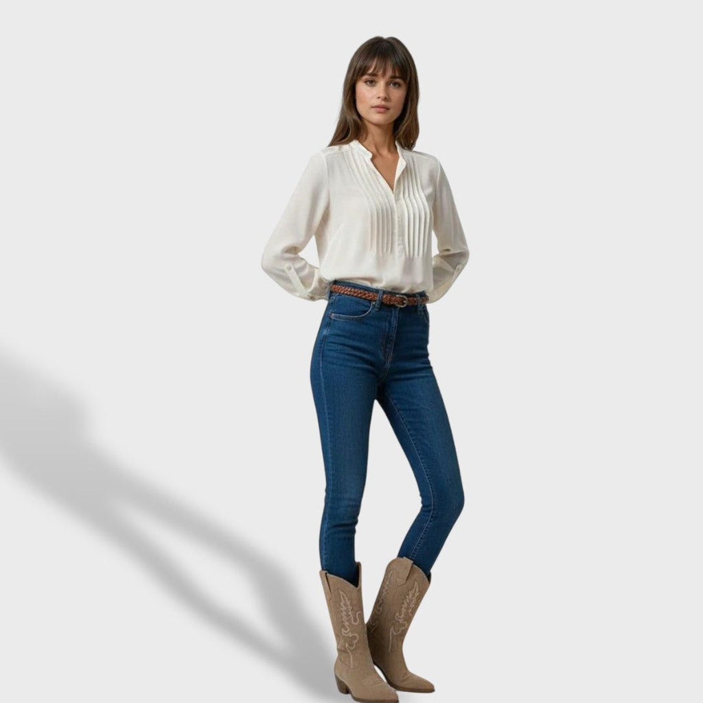 Cleo | Embroidered Suede Cowboy Boots for Women