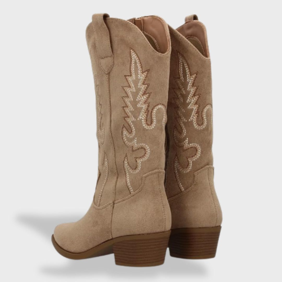 Cleo | Embroidered Suede Cowboy Boots for Women