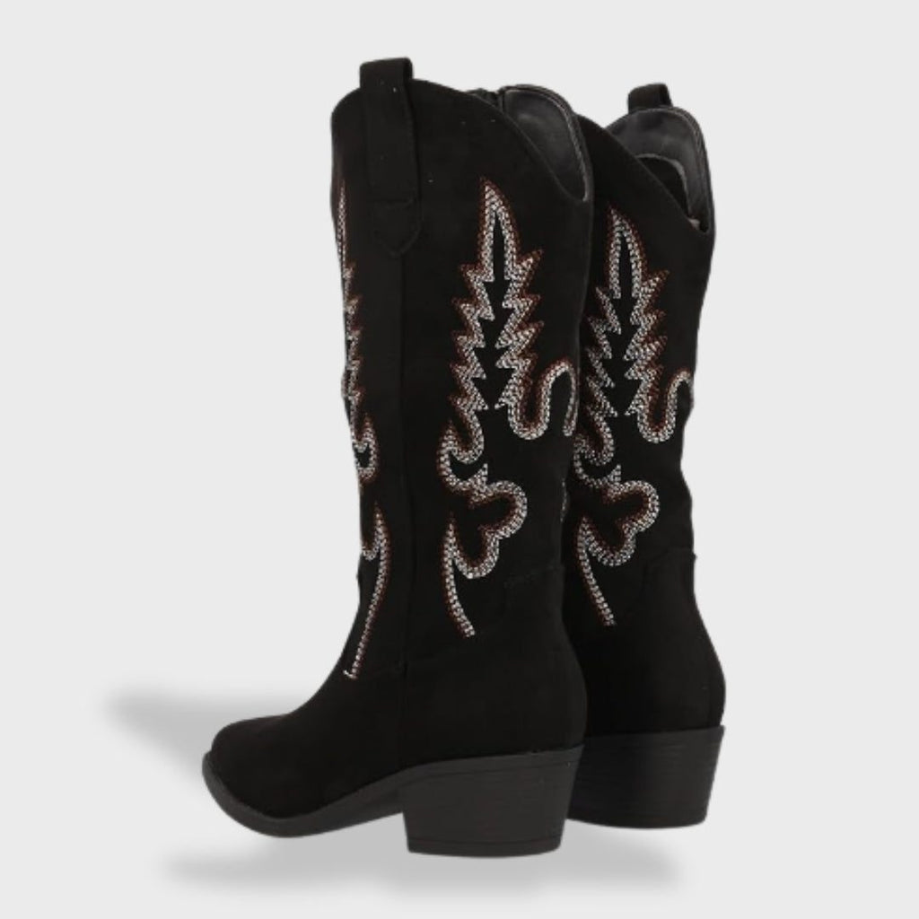Cleo | Embroidered Suede Cowboy Boots for Women