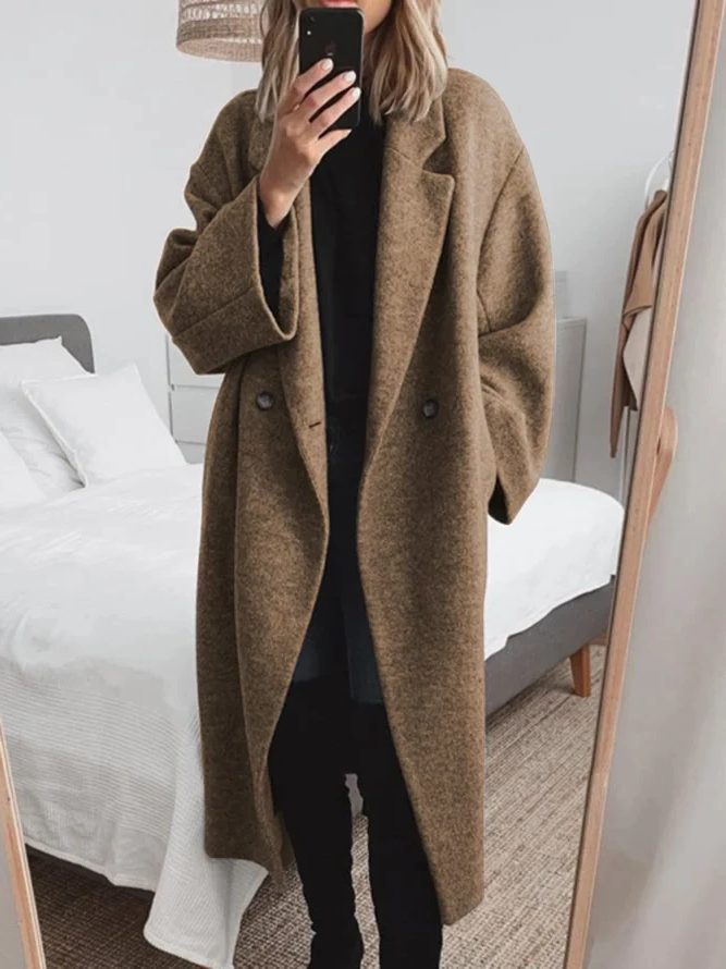 Enola | Wool Blend Longline Overcoat for Women