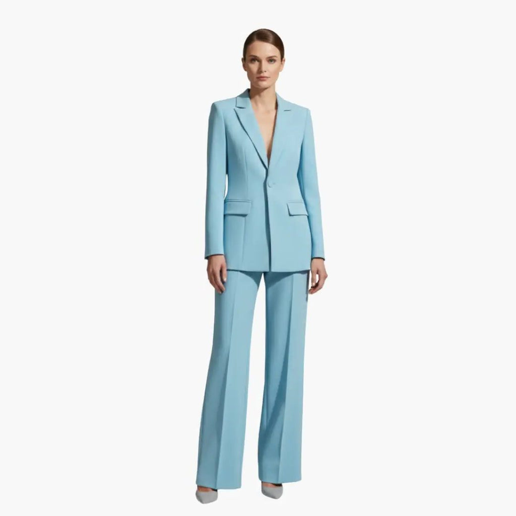 Esmeralda | Tailored Blazer Suit Set with Wide Leg Pants for Women