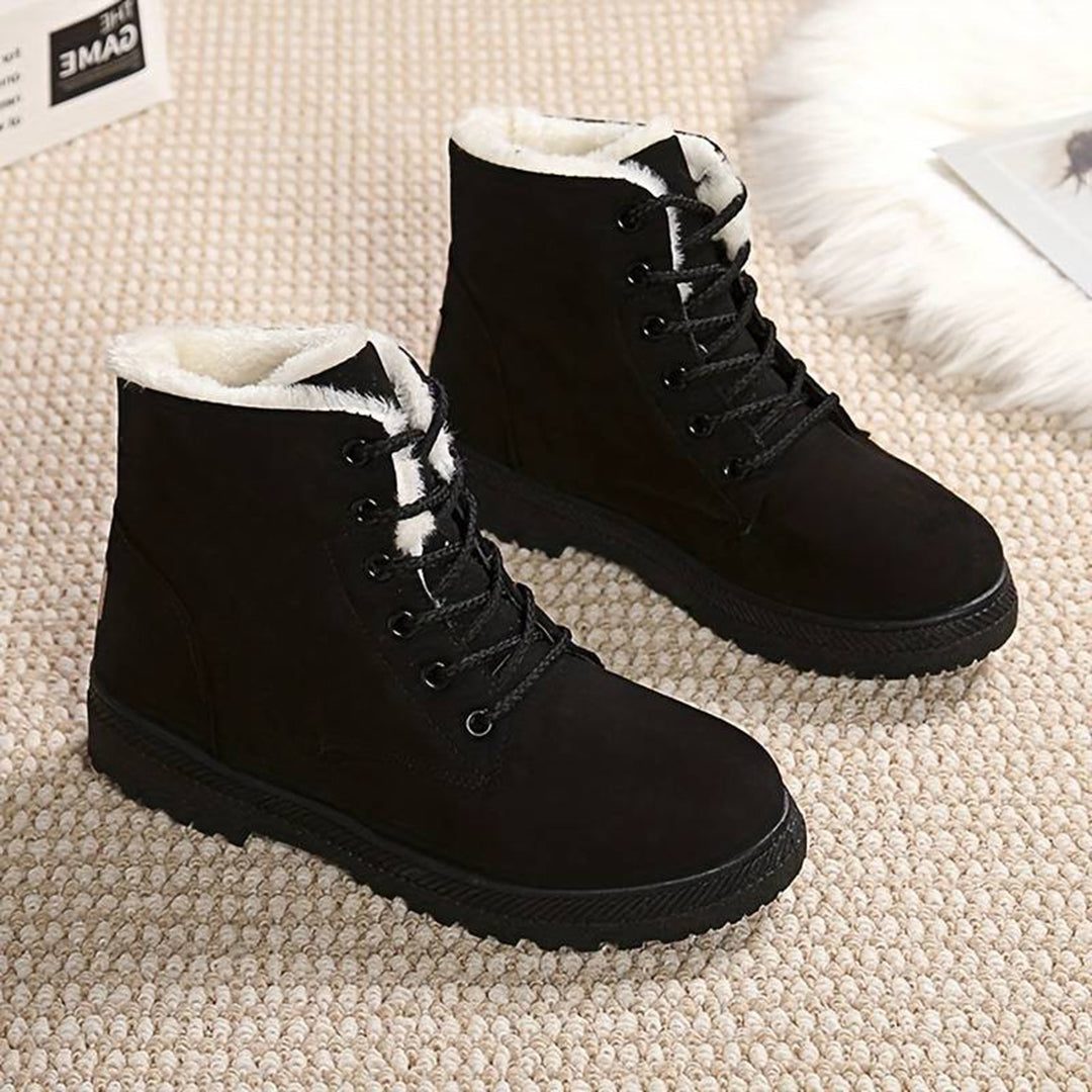 Evangelina | Fleece-Lined Ankle Boots with Lace-Up Closure for Women