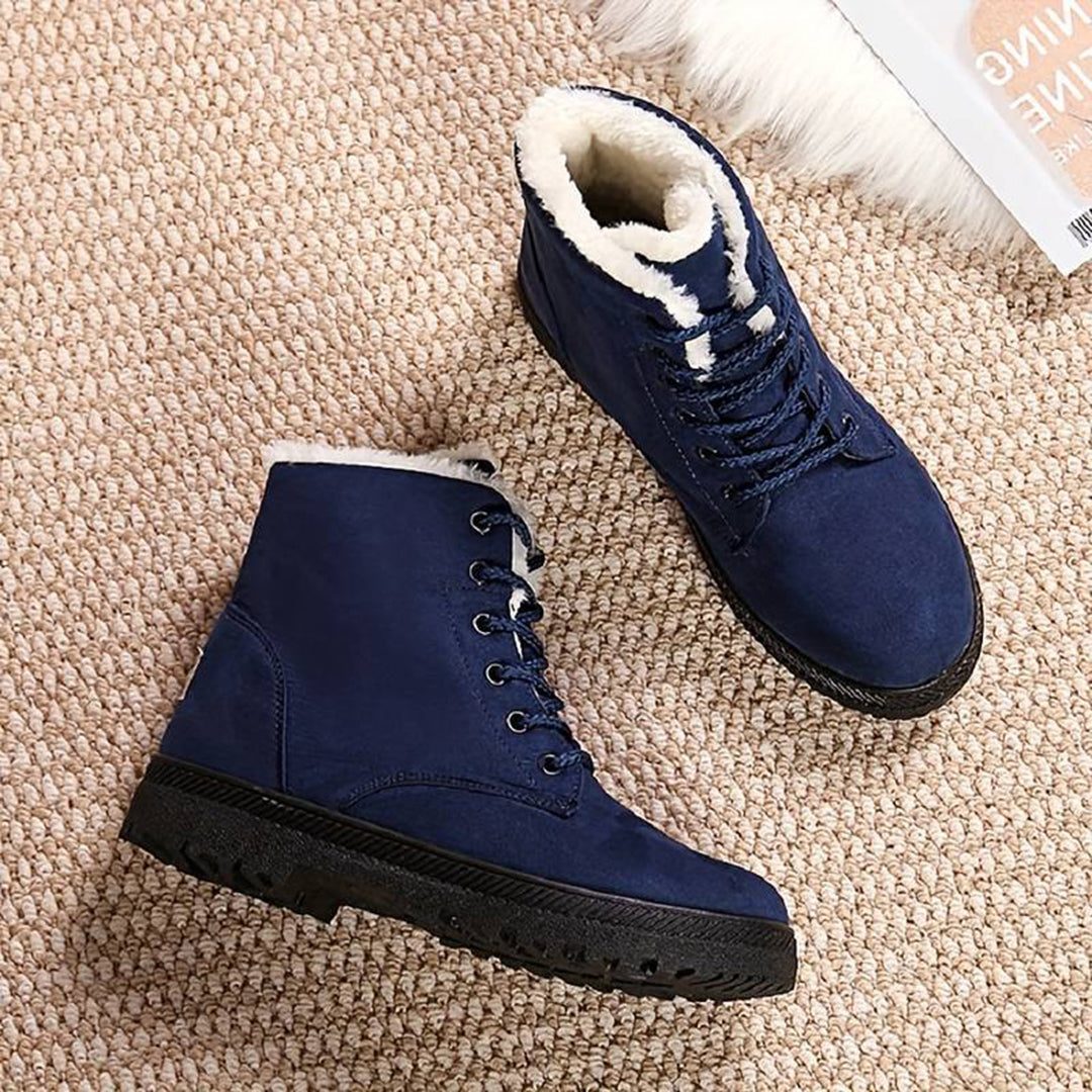 Evangelina | Fleece-Lined Ankle Boots with Lace-Up Closure for Women