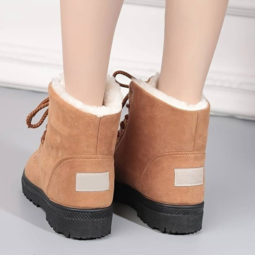 Evangelina | Fleece-Lined Ankle Boots with Lace-Up Closure for Women