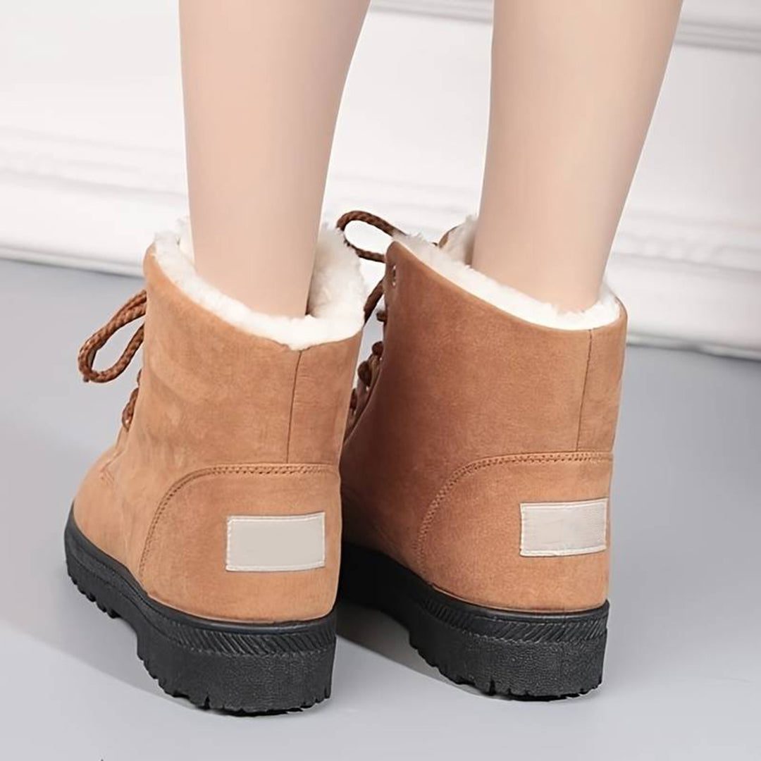 Evangelina | Fleece-Lined Ankle Boots with Lace-Up Closure for Women