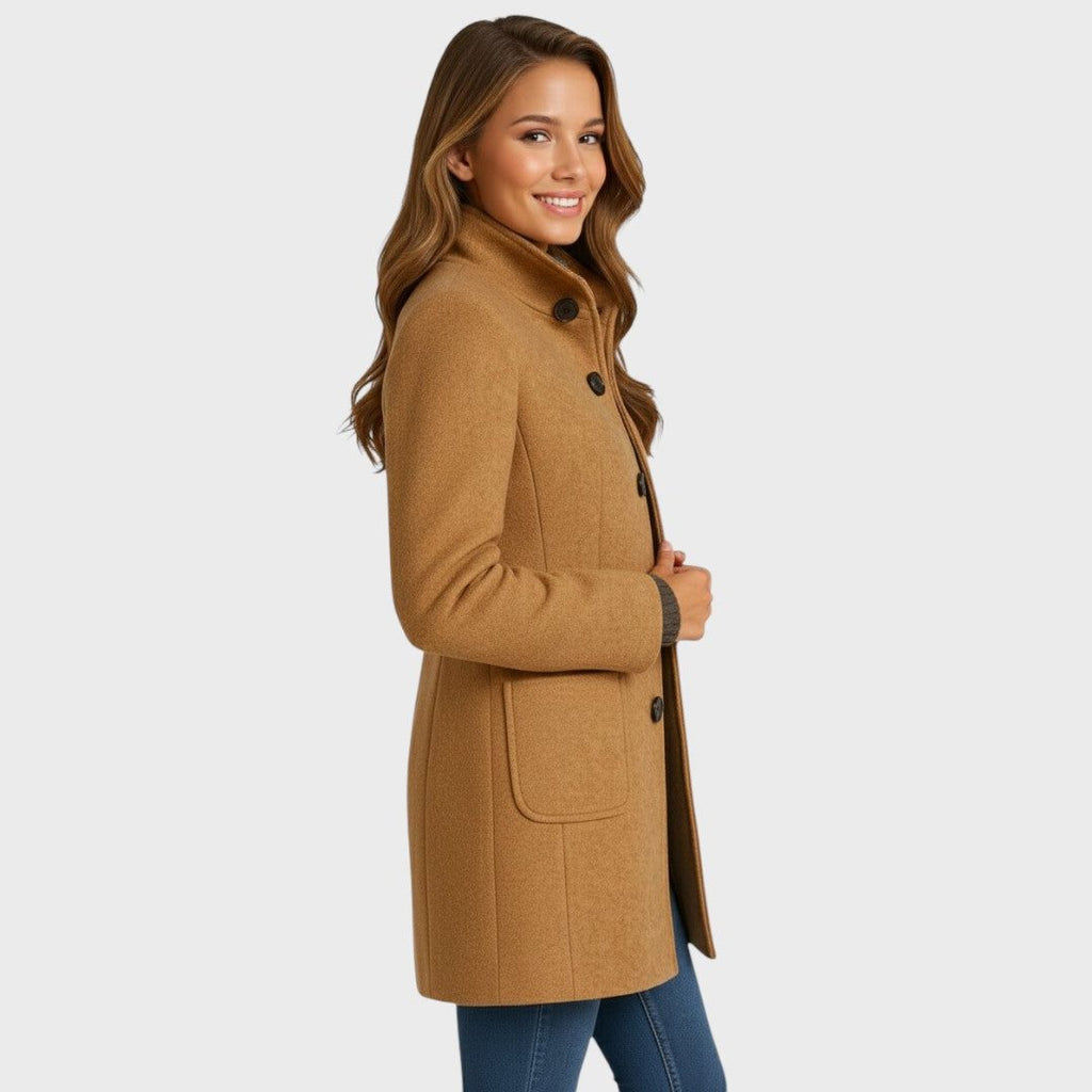 Evangeline | Wool Tailored Long Coat for Women