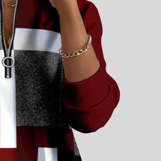 Evelyn | Sweater with Zip Neck and Long Sleeves for Women