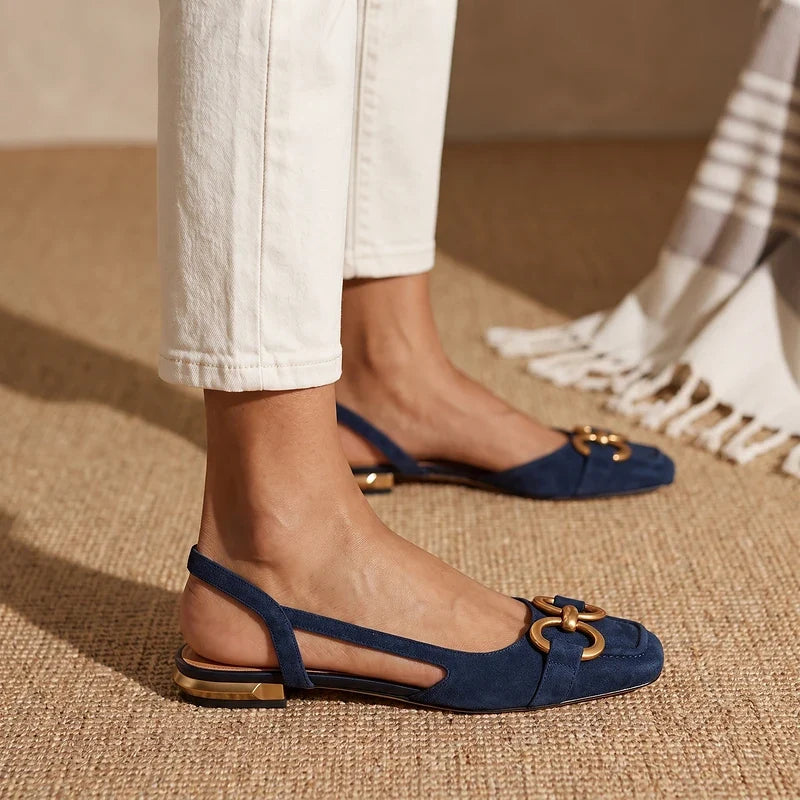 Delphine Horsebit Slingback Flats