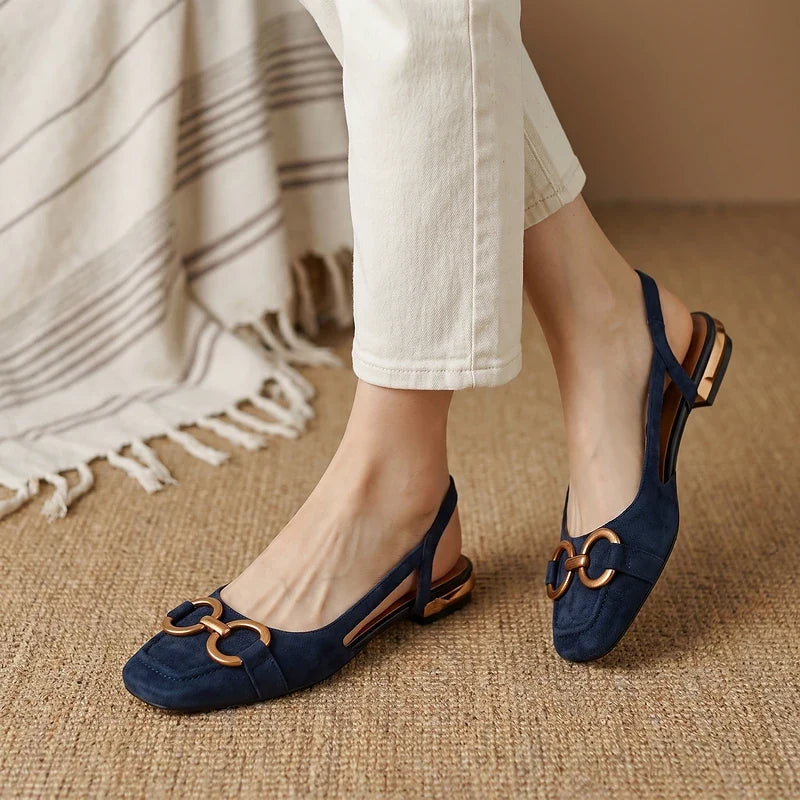 Delphine Horsebit Slingback Flats