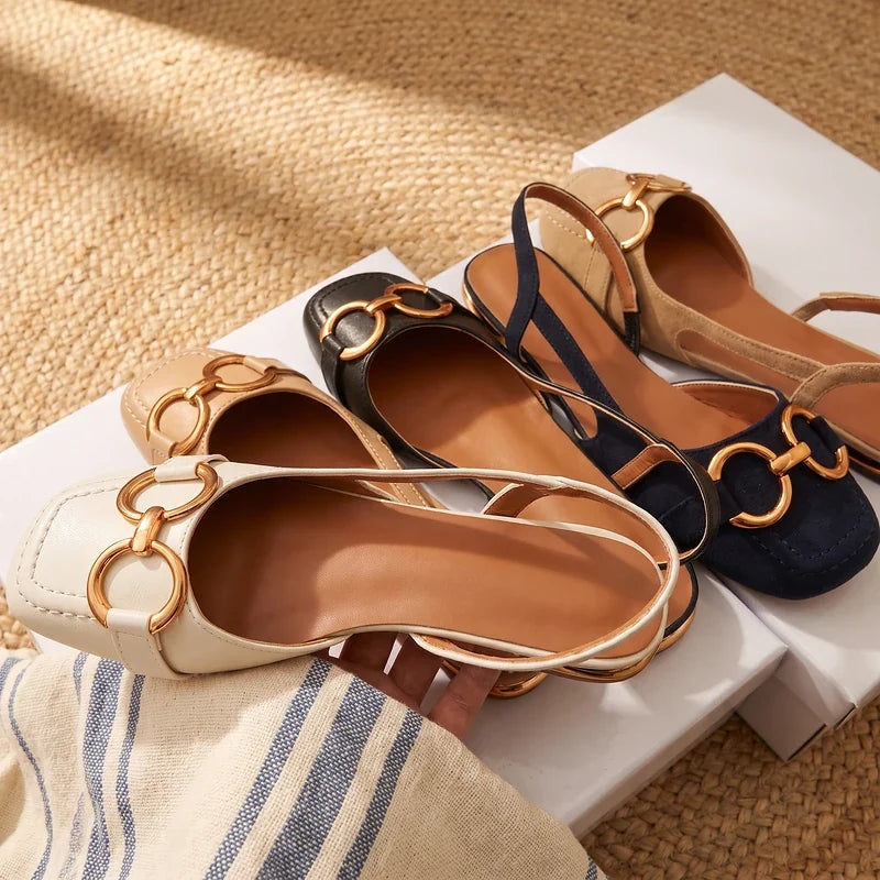 Delphine Horsebit Slingback Flats
